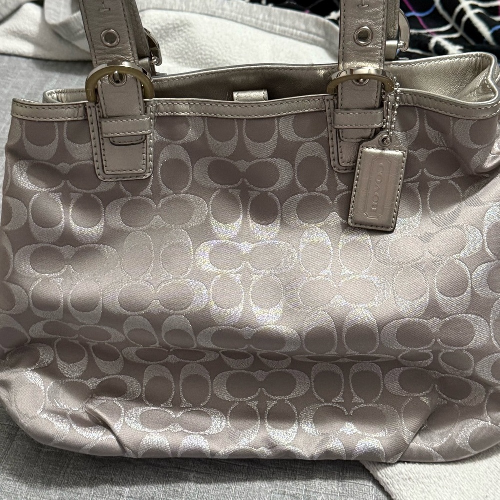 Coach Gray Signature Tote Bag